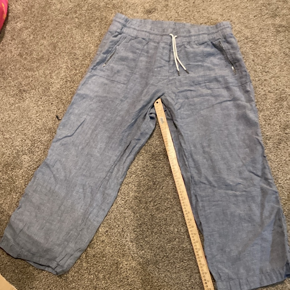 Athleta Cabo‎ Linen Wide Leg Pants Women 20 Elastic Waist Pockets Lightweight - Picture 5 of 7